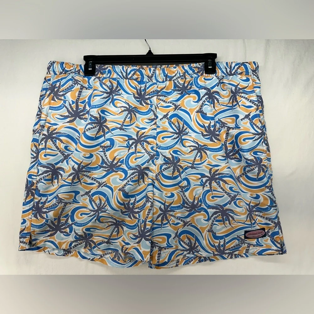 Vineyard Vines Swim Trunks Palm Trees & Waves Logo Mens Size‎ XL